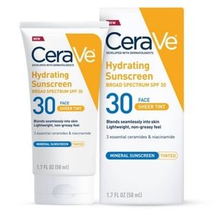 NEW 2-PACK CeraVe Hydrating Sunscreen Sheer Tint SPF 30
